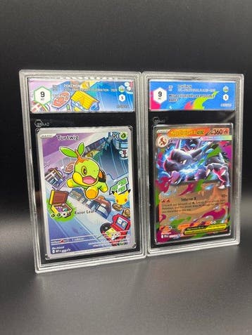 Pokémon - 2 Graded card Mega Charizard & Turtwig - Graad 9, Nieuw