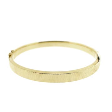 Gouden slavenarmband met patroon; Maat M, Ophalen of Verzenden, Gebruikt, Goud, Goud