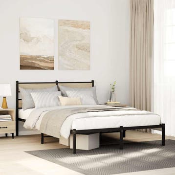 vidaXL Bedframe zonder matras metaal sonoma eikenkleurig, Verzenden