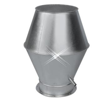 Aluminium deflectorkap 200 mm, Verzenden