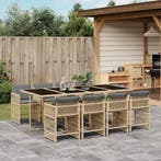 vidaXL 9-delige Tuinset met kussens poly rattan gemengd, Verzenden, Nieuw, Tuinset