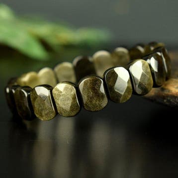 Obsidiaan Gouden iriserende obsidiaan - Edelsteenkwaliteit -
