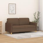 vidaXL Tweezitsbank / zetel 140 cm stof bruin, Verzenden