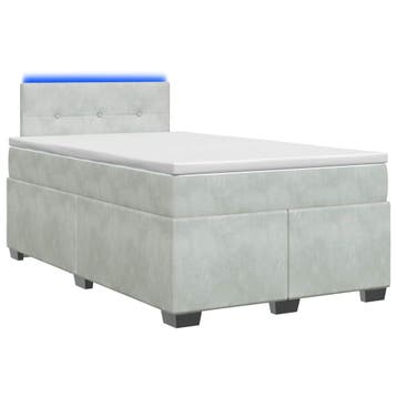 vidaXL Boxspringbed met matras en LED Lichtgrijs 120 x 190, Maison & Meubles, Verzenden