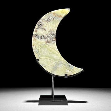 SANS RÉSERVE - Magnifique croissant en onyx Moon-Shaped sur, Antiek en Kunst