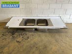 Plan de travail en acier inoxydable Double évier 200 x 70 cm, Verzenden