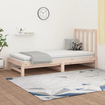 vidaXL Slaapbank uitschuifbaar massief grenenhout 2x(90x200), Verzenden, Nieuw