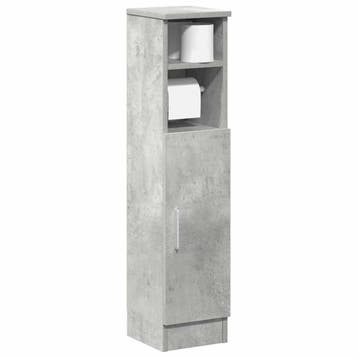 vidaXL Badkamerkast met rolhouder 20,5x22x90 cm betongrijs, Verzenden, Nieuw