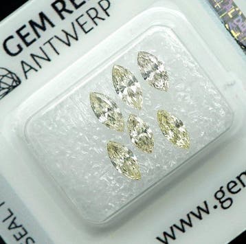 6 pcs Diamant (Natuurlijk gekleurd) - 1.11 ct - Markies -, Nieuw