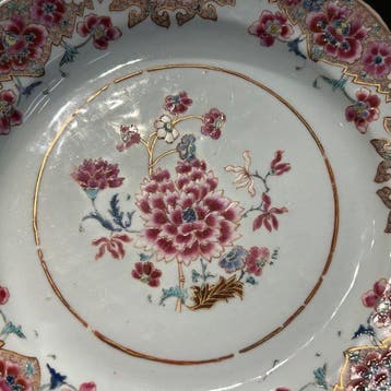 Bord - Porselein - fam rose yongzheng bord
