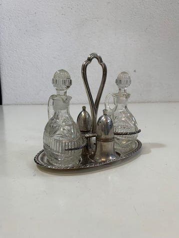 Salière et poivrière - Plaqué(e) argent, Cristal
