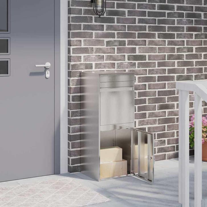 vidaXL Pakket Inwerpkoker zilver 47,5 x 38 x 59 cm Roestvrij, Tuin en Terras, Brievenbussen, Nieuw, Verzenden