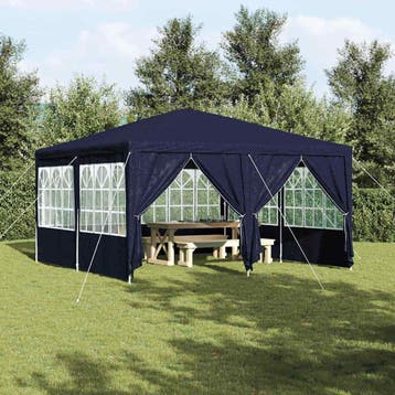 vidaXL Partytent 400 x 400 x 266 cm Blauw Polyetheen, Verzenden