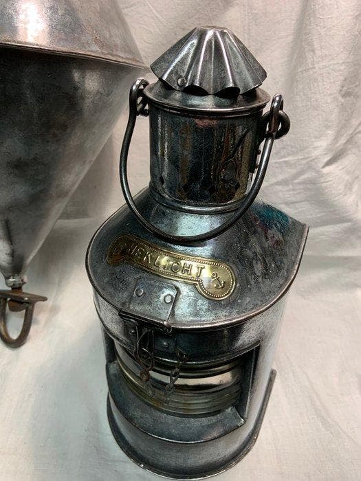 Heklicht, toplicht, boei (3) - IJzer, Messing, Glas, Antiek en Kunst, Curiosa en Brocante
