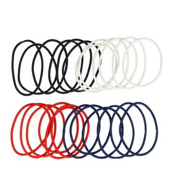 Haarelastieken Basic - Dun zonder Metaal – Rood Wit Blauw