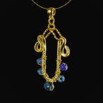 Oud-Romeins Pendant, met Romeinse blauwe glazen kralen