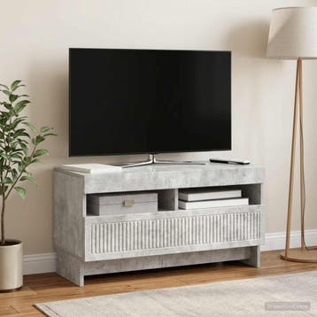 vidaXL LED tv-meubel ALKMAAR 81 x 35 x 43 cm Betongrijs, Verzenden