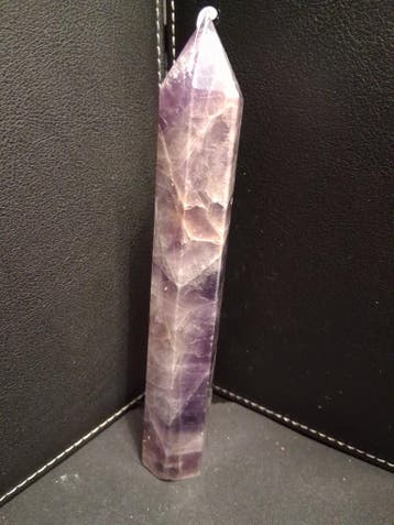 Natural Amethyst tower - dream amethyst - 15 x 2.2 cm - hexa, Verzenden, Nieuw