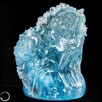 Exclusieve aquamarijn-sculptuur – meesterlijk met de hand, Verzamelen, Mineralen en Fossielen