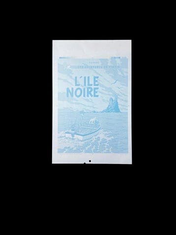 Tintin 7 - Couverture Lîle noire - 1 Plaque offset, Livres
