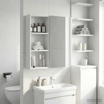 vidaXL Badkamer wandkast Wit 30 x 14 x 70 cm Geconstrueerd, Verzenden