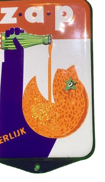 Langcat Bussum - Deurpost ZAP - Emaille bord - Emaille, Antiek en Kunst