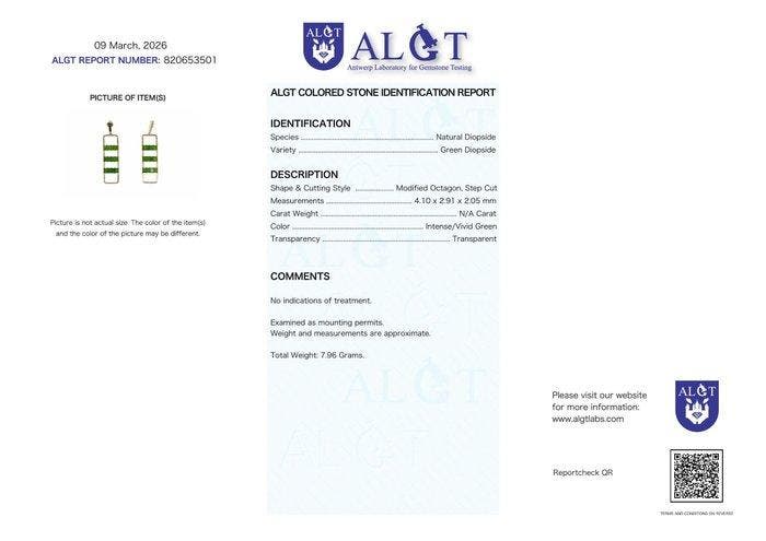 Zonder minimumprijs - Oorbellen Zilver - Diopsiet -, Bijoux, Sacs & Beauté, Boucles d'oreilles