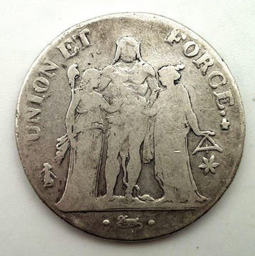 France. Consulat (1799-1804). 5 Francs An 10-MA (Marseille)
