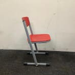 complete set van 9 stuks schoolstoelen Eromes, rood - grijs, Gebruikt, Hout, Vijf, Zes of meer stoelen