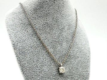 Ketting met hanger - 18 karaat Witgoud - 0.80ct. tw. Diamant