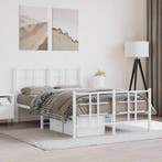 vidaXL Bedframe met hoofd- en voeteneinde metaal wit 120x200, Huis en Inrichting, Slaapkamer | Bedden, Verzenden, Nieuw