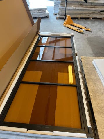 OUTLET: Stalen Taatsdeur Zwart 4 Vlaks Brons rookglas 231,5x, Nieuw, Metaal, Overige typen, 215 cm of meer