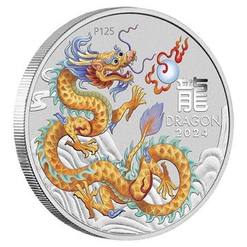 Australië. 2024 4 oz Australian Coloured Lunar Year of the