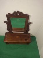 Wandspiegel - Glas-in-lood, Walnoot - Psiche Impero Noce, Antiek en Kunst