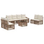 vidaXL Tuinbank Set 9 pcs Beige poly rattan, Verzenden