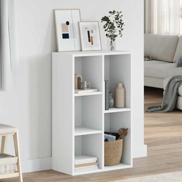 vidaXL Boekenkast/dressoir 50x25x80 cm bewerkt hout wit, Huis en Inrichting, Kasten | Boekenkasten, Verzenden, Nieuw