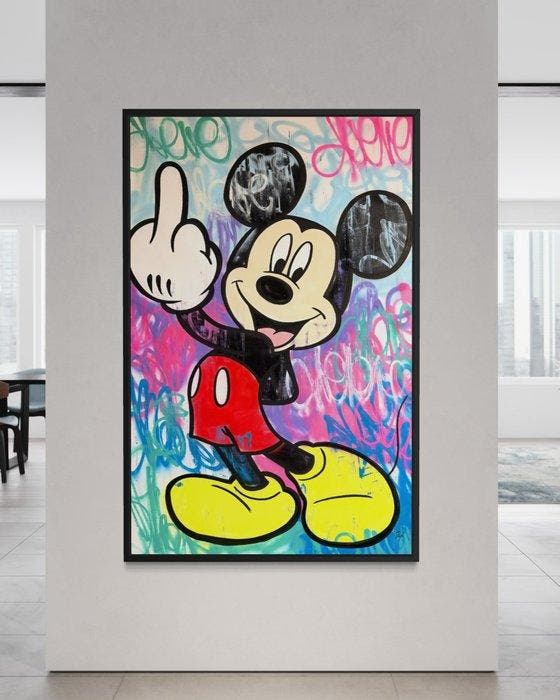 Gunnar Zyl - Mickey Mouse XXL, Antiek en Kunst, Kunst | Schilderijen | Modern