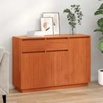 vidaXL Dressoir met lade Wasbruin 110 x 34 x 75 cm Massief, Verzenden, Nieuw