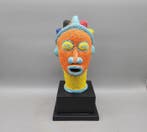 Magnifique Tete perlée - Sculpture - Bamileke - Cameroun, Antiquités & Art