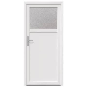 vidaXL Zij-ingang deur 98 x 198 cm PVC Wit, Doe-het-zelf en Bouw, Deuren en Vliegenramen, Verzenden, Nieuw