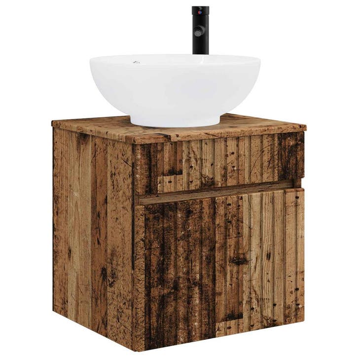 vidaXL Wandgemonteerde wastafelmeubel Oud hout 49 x 44,5 x, Maison & Meubles, Tables | Coiffeuses, Envoi