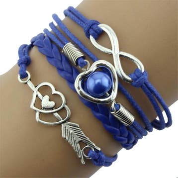 Fako Bijoux - Multi Armband - Infinity Hart Cupido - Blauw, Verzenden, Nieuw