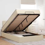vidaXL Bed poef met matras en LEDs 120x190 cm stof, Verzenden, Nieuw