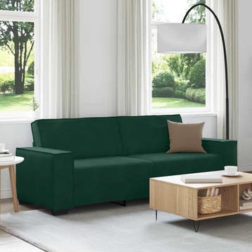 vidaXL Driezitsbank / zetel 220x78x84 cm fluweel donkergroen, Huis en Inrichting, Zetels | Zetels, Verzenden, Nieuw