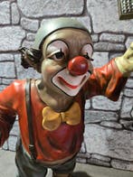 Act France - Statue, Clown als fotograaf met hond - 65 cm -