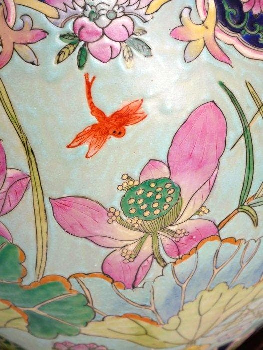 handpainted enamel - Pot de fleurs - Porcelaine - taille, Antiek en Kunst, Kunst | Designobjecten