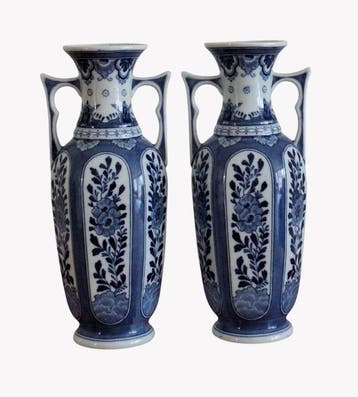 Mosa Maastricht L. Regout - Vase (2) - Faïence - Vases, Antiek en Kunst