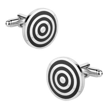 Fako Bijoux - Manchetknopen - Rond - Target - Zwart - Ø 20mm, Verzenden, Nieuw