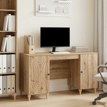 vidaXL Bureau Artisanaal eiken 142,5 x 50 x 75 cm Bewerkt, Verzenden