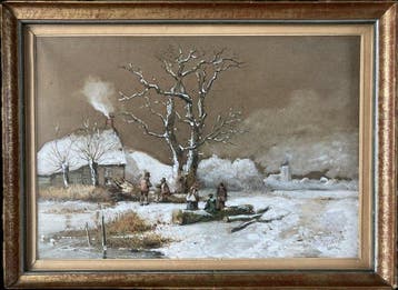 Jan Gerard Smits (1823-1910) - April 1900, Winter Scene - NO